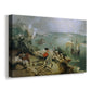 Canvas art print featuring a pastoral scene with subtle mythological event in background, displayed at an angle