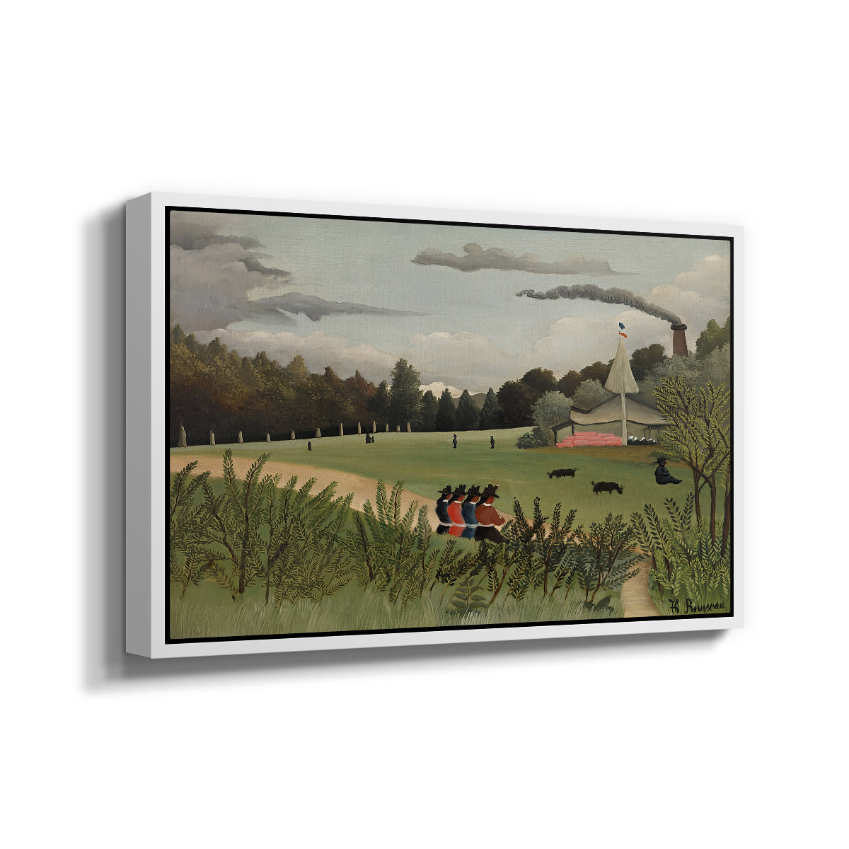 The Chair Factory at Alfortville, 1897 - Floater Framed Canvas Print