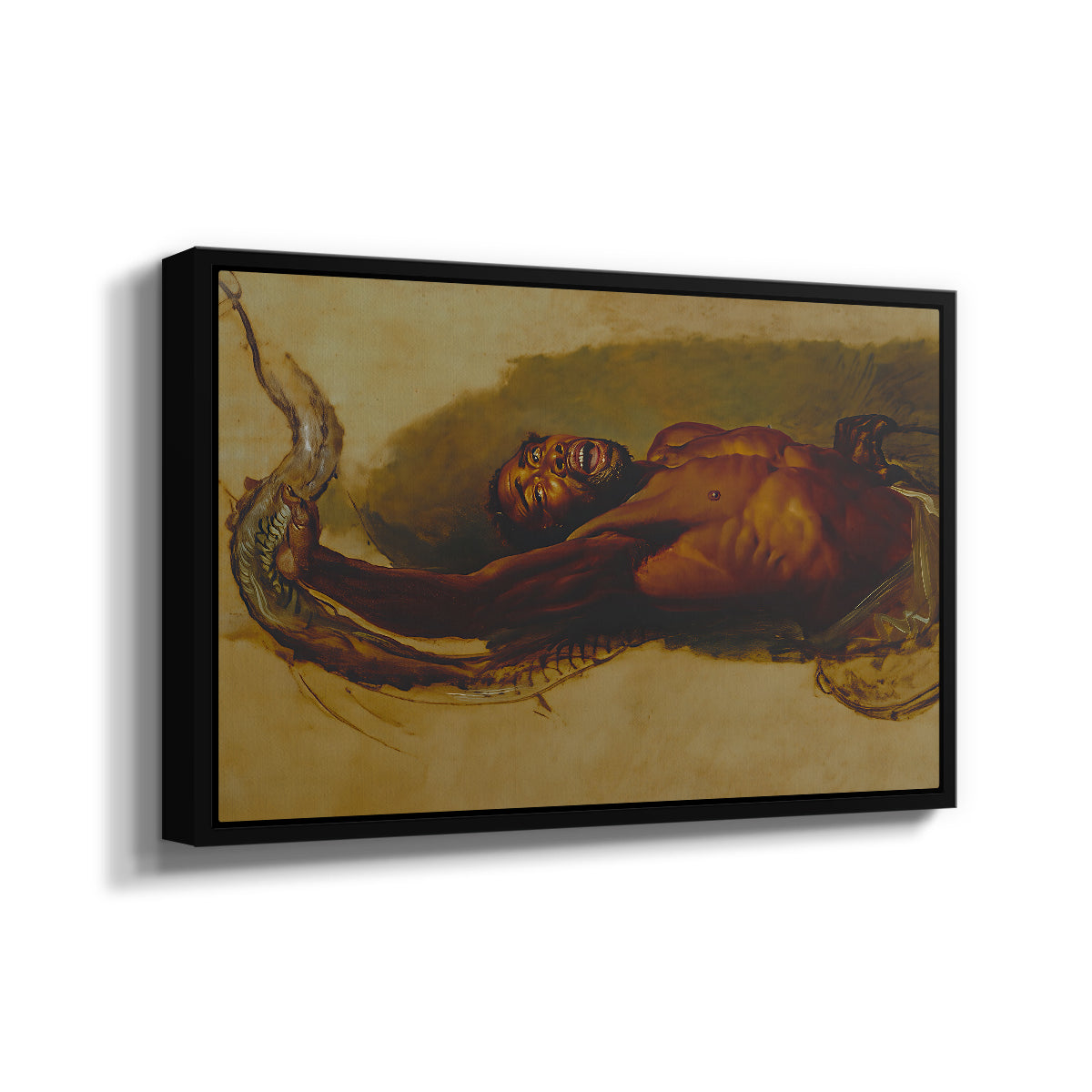 Man Struggling with a Boa Constrictor, c. 1803 - Floater Framed Canvas Print