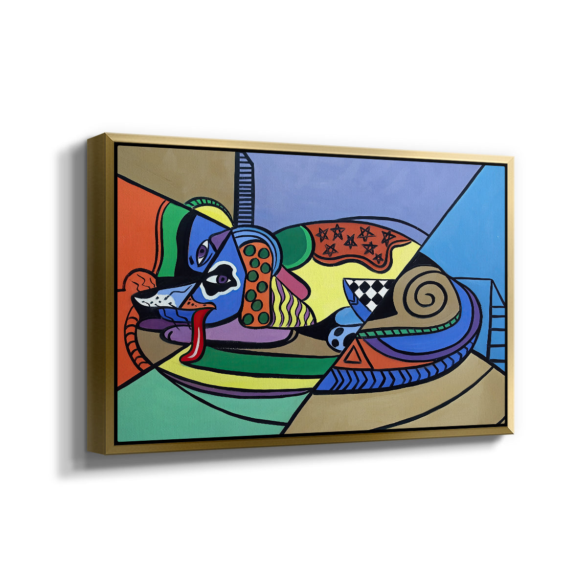 A Dog Named Picasso - Floater Framed Canvas Print