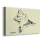 Canvas art print featuring a sketch-style feline depiction, displayed at an angle