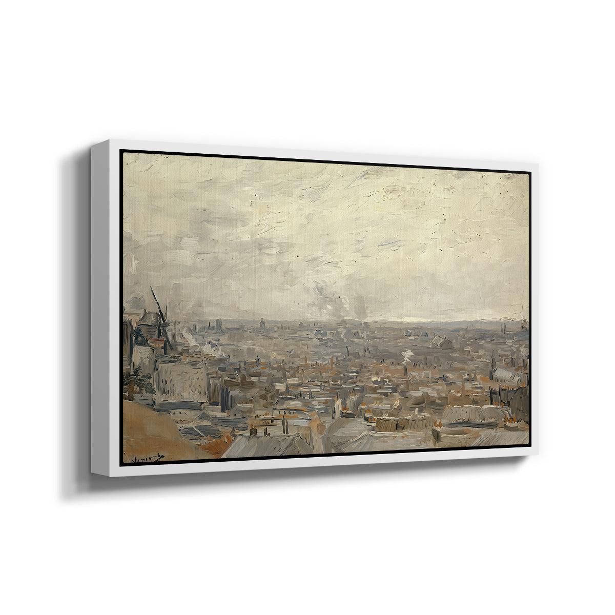 View from Montmartre, 1886 - Floater Framed Canvas Print