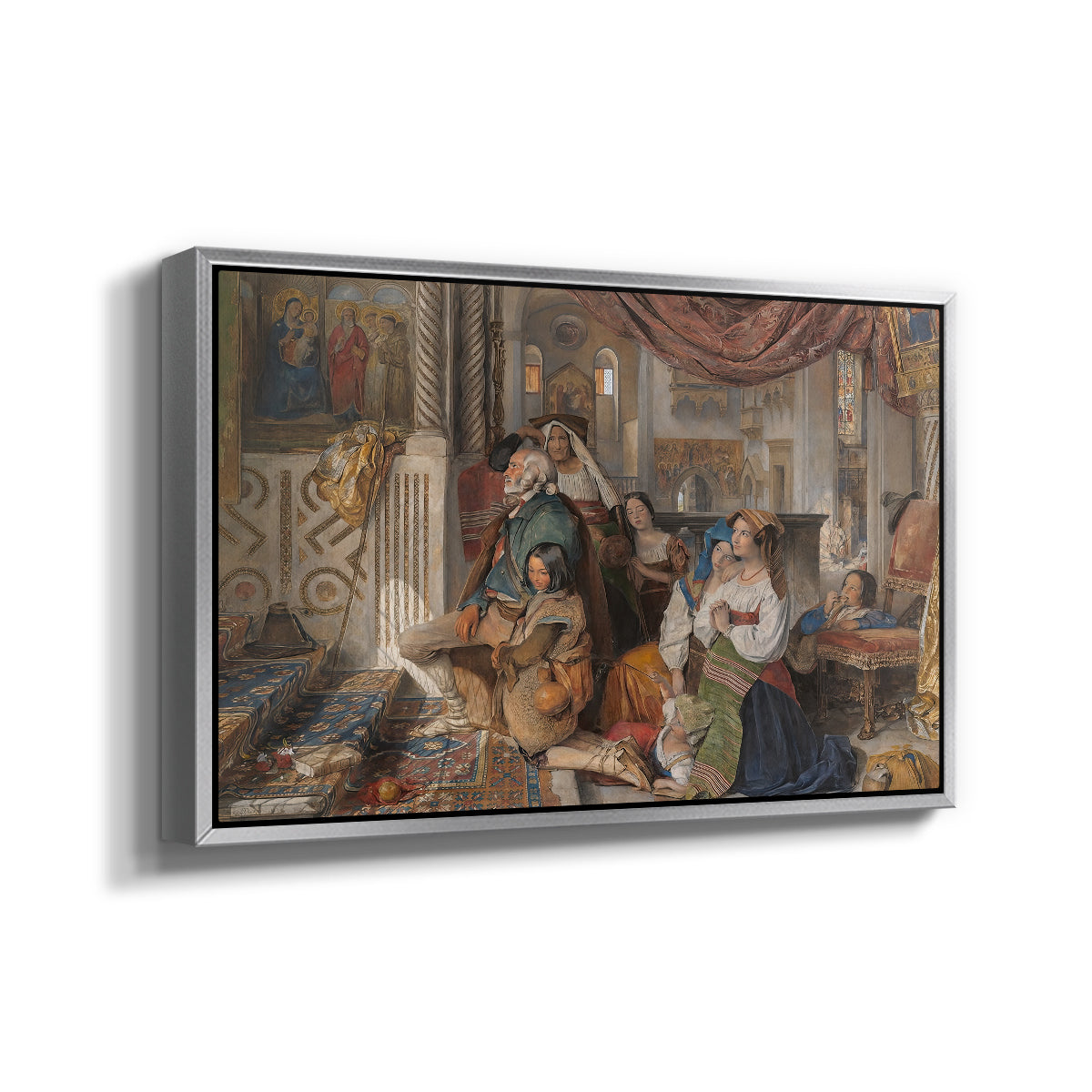 Roman Pilgrims, 1854 - Floater Framed Canvas Print