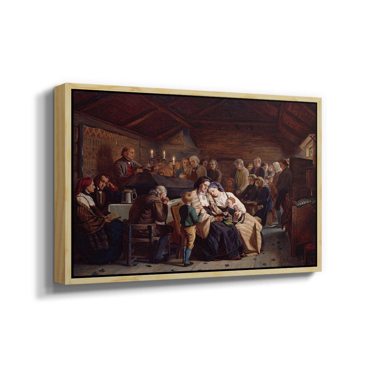 Funeral Feast, 1854 - Floater Framed Canvas Print