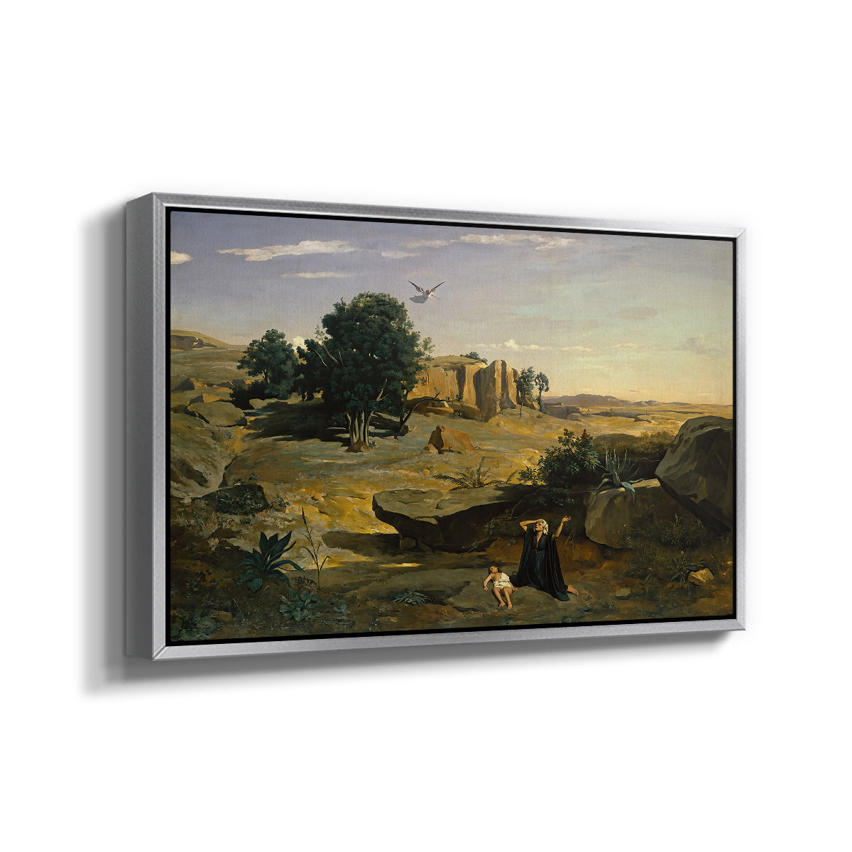 Hagar in the Wilderness, 1835 - Floater Framed Canvas Print