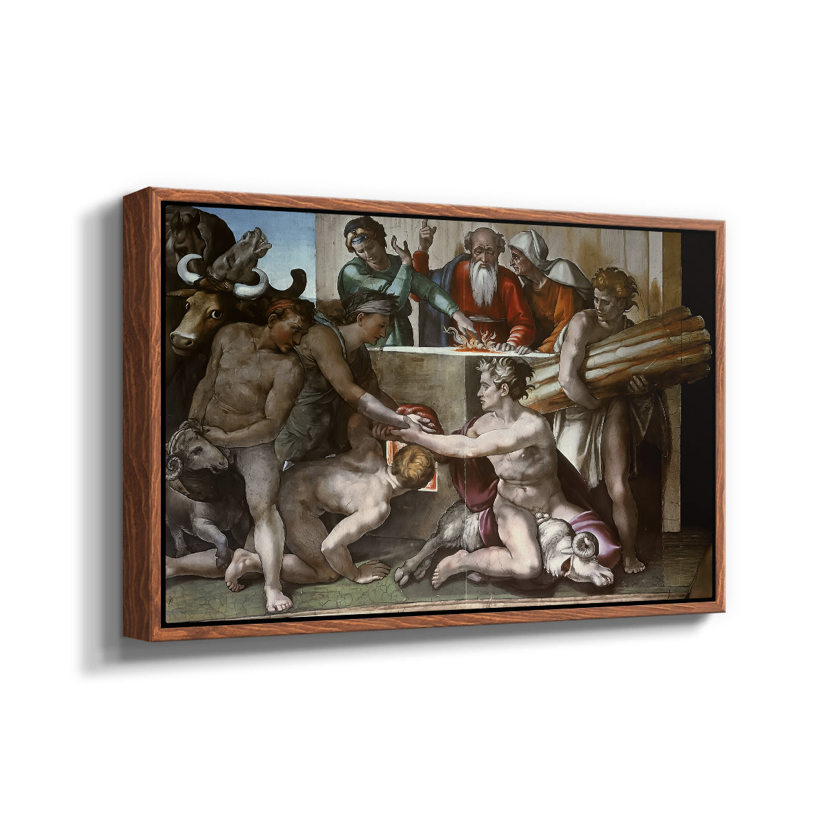 The Sacrifice of Noah (Sistine Chapel), 1509 - Floater Framed Canvas Print