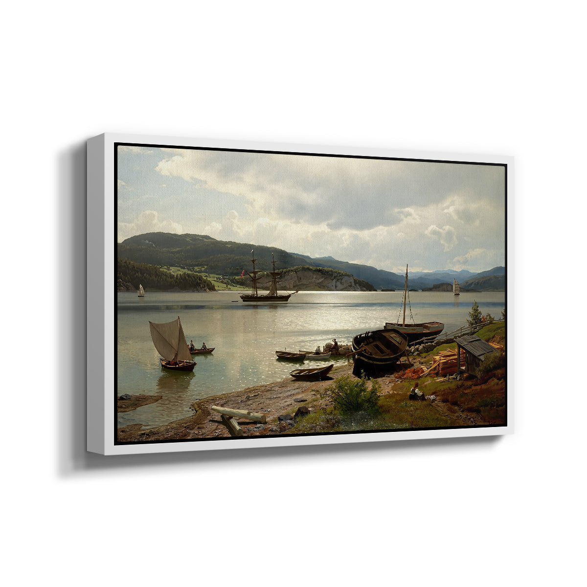By the Water, 1876 - Floater Framed Canvas Print