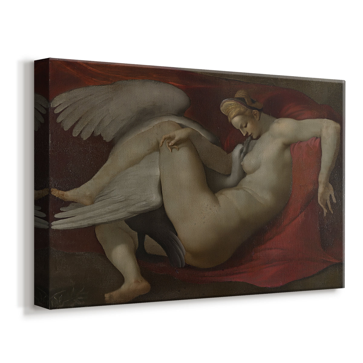 Canvas art print featuring a classical composition of mythological subject, displayed at an angle