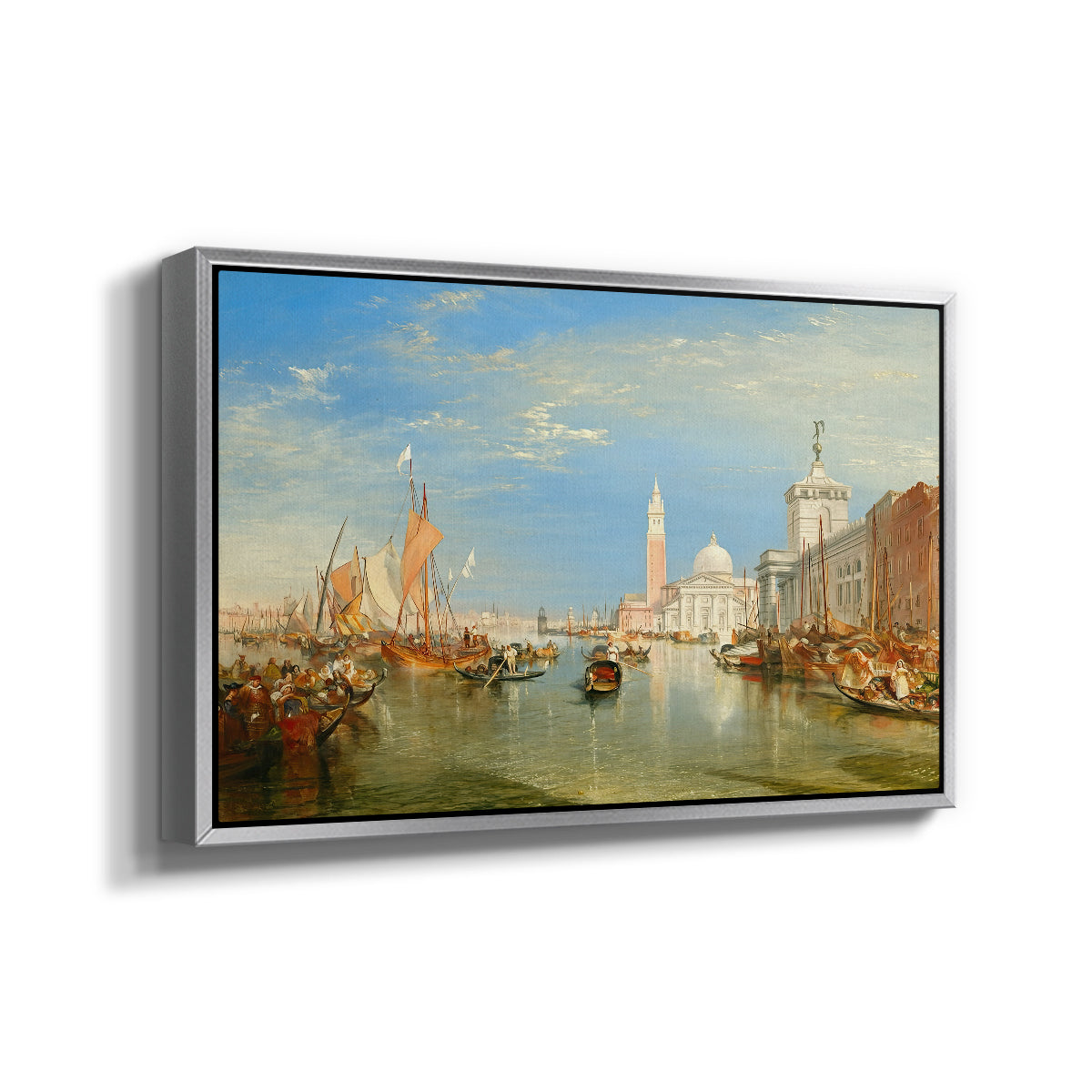 Venice: The Dogana and San Giorgio Maggiore, 1834 - Floater Framed Canvas Print