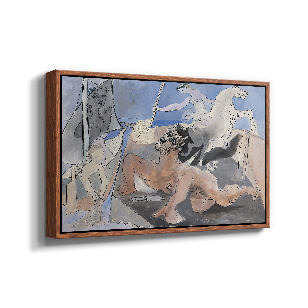 Composition with Minotaur, 1936 - Floater Framed Canvas Print