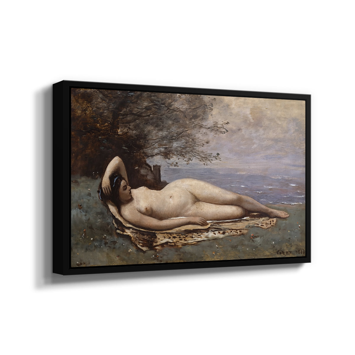 Bacchante by the Sea, 1865 - Floater Framed Canvas Print