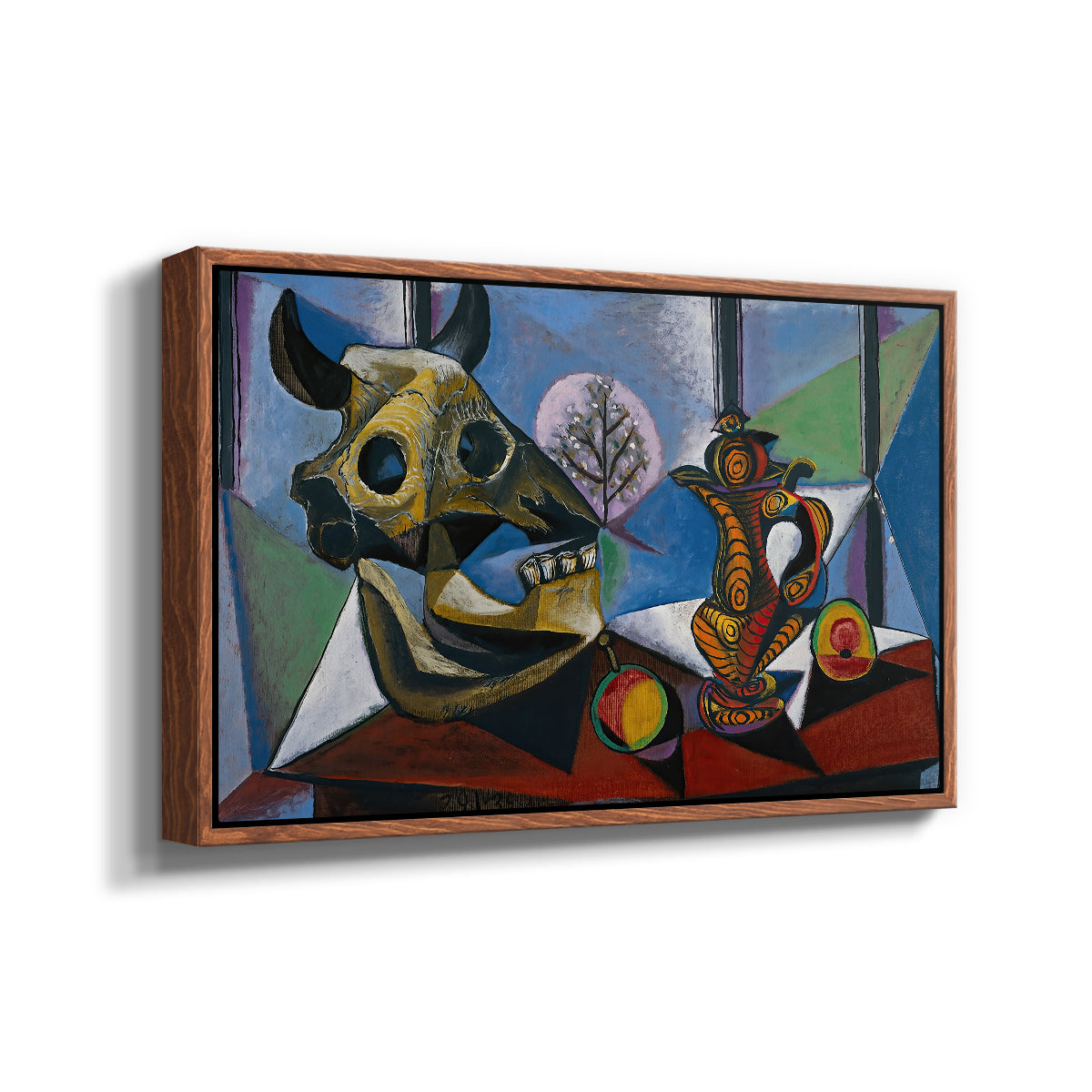 Still Life with Bull's Skull, 1939 - Floater Framed Canvas Print
