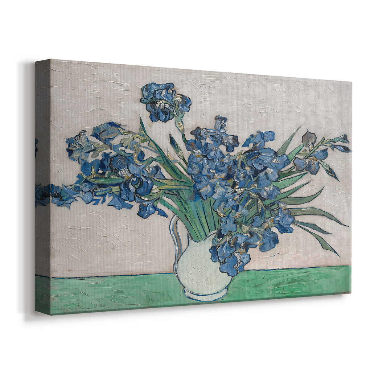 Canvas art print featuring an expressive floral scene with organic shapes and movement, displayed at an angle