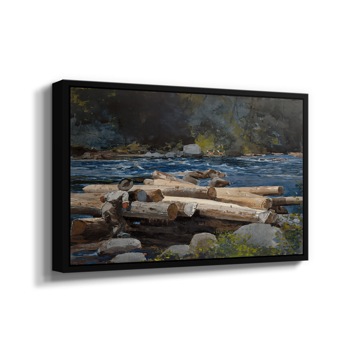 Hudson River, 1892 - Floater Framed Canvas Print