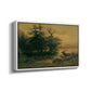 Wallowing Deer on the Shore of a Mountain Lake, c. 1850 - Floater Framed Canvas Print