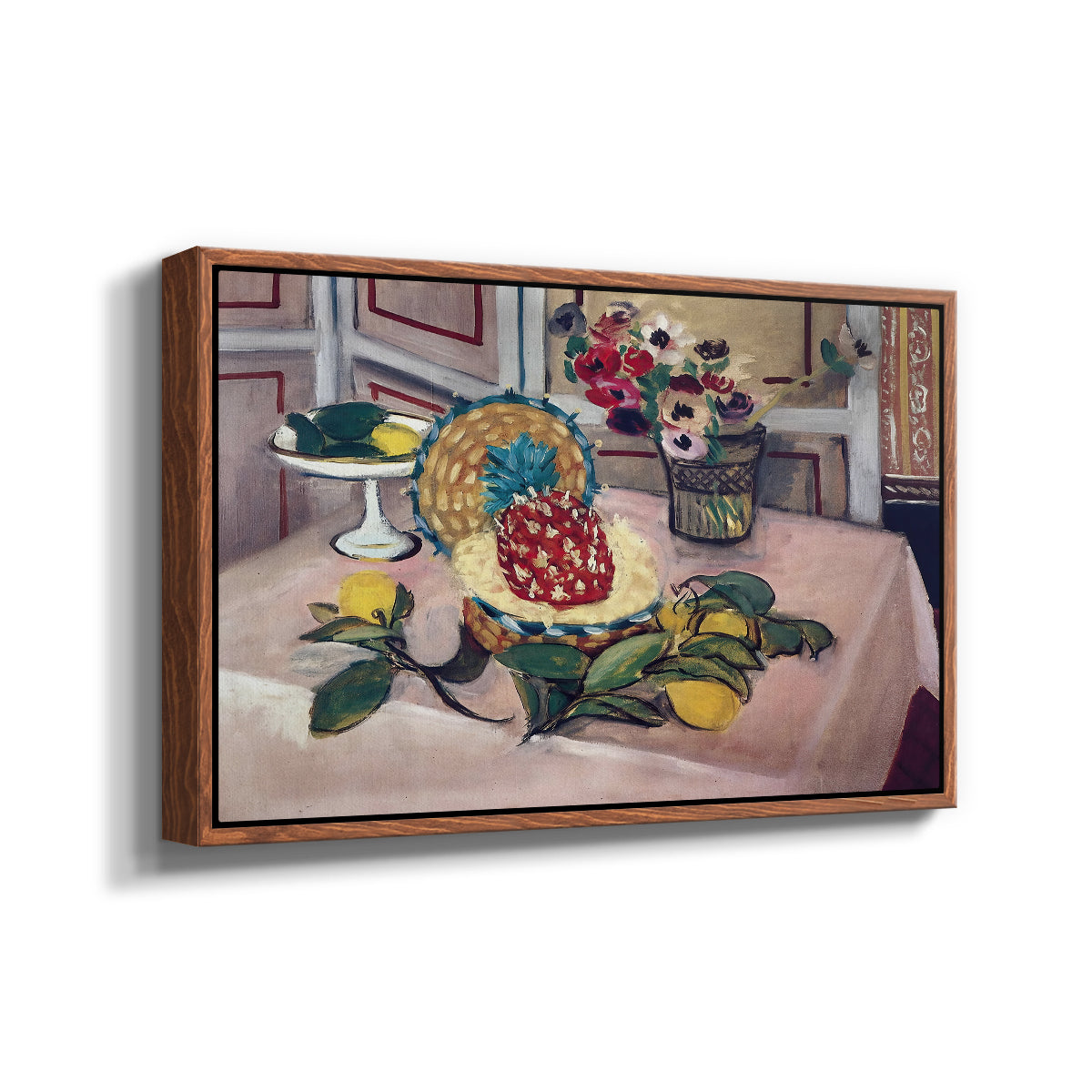 Still Life with Pineapple and Lemons, 1925 - Floater Framed Canvas Print