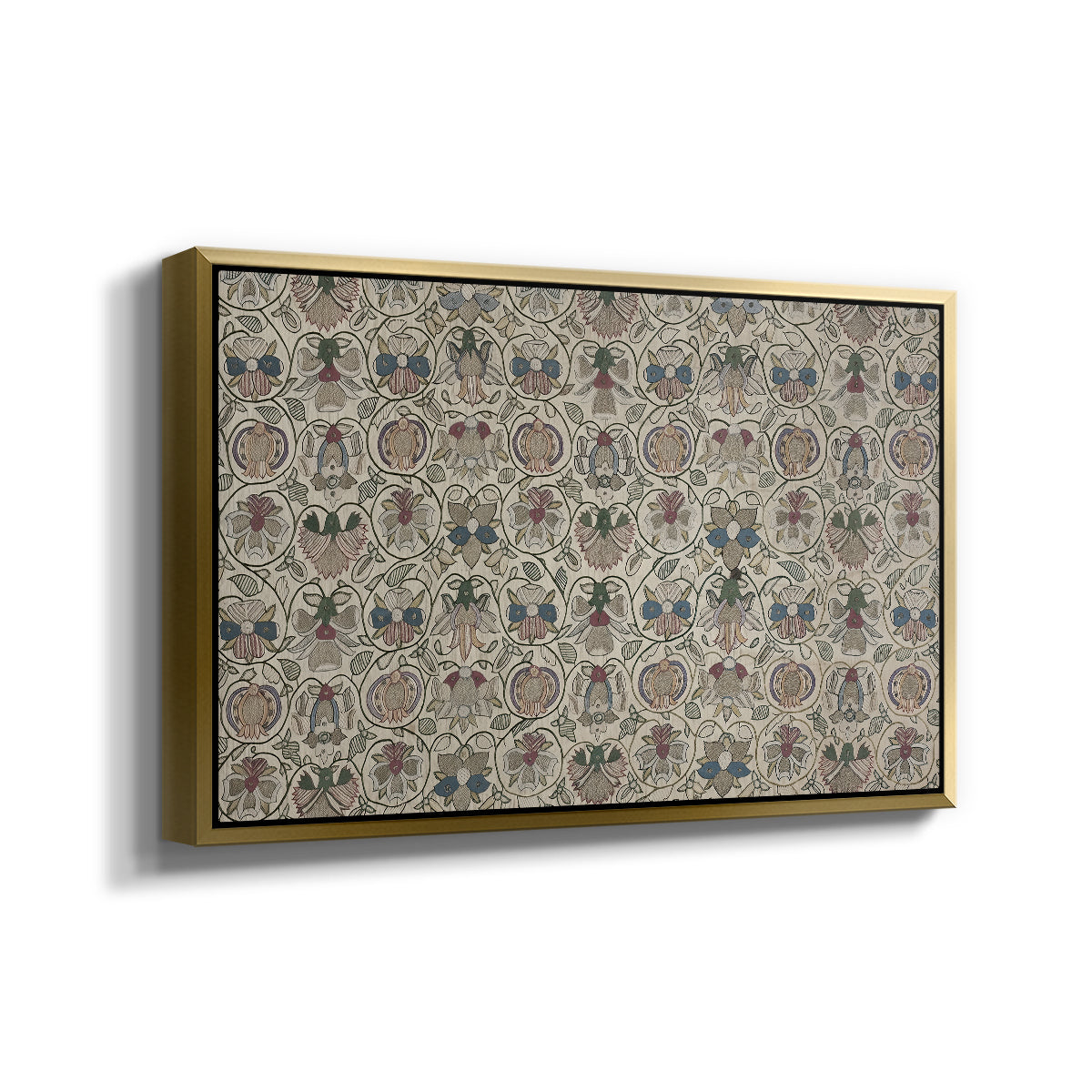Long Cushion Cover (Printed Textile), c. 1600 - Floater Framed Canvas Print