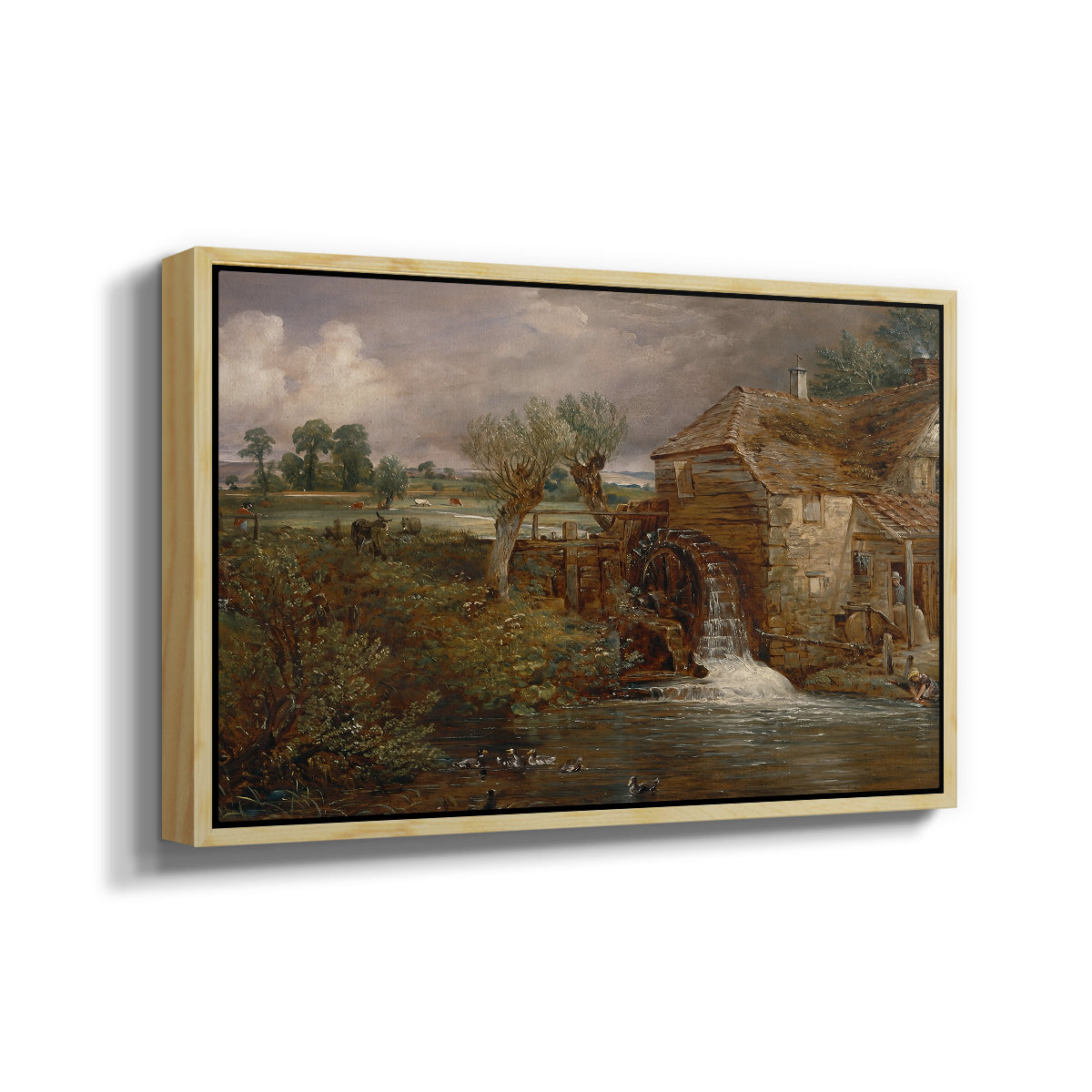 Parham Mill, Gillingham, 1826 - Floater Framed Canvas Print