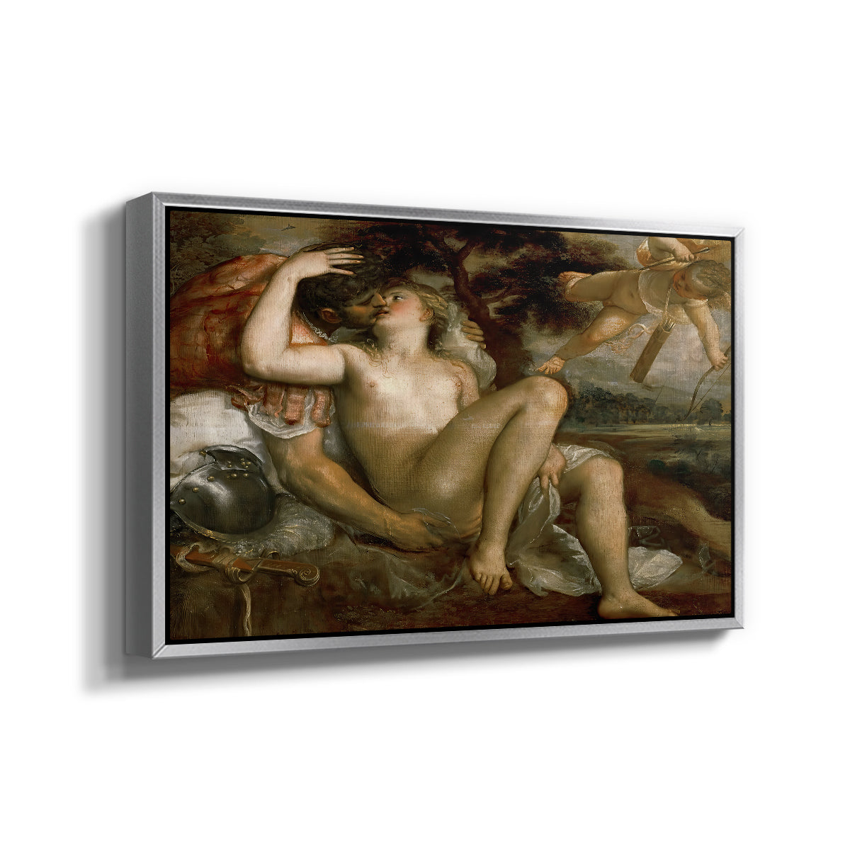 Mars, Venus and Cupid, c. 1530 - Floater Framed Canvas Print