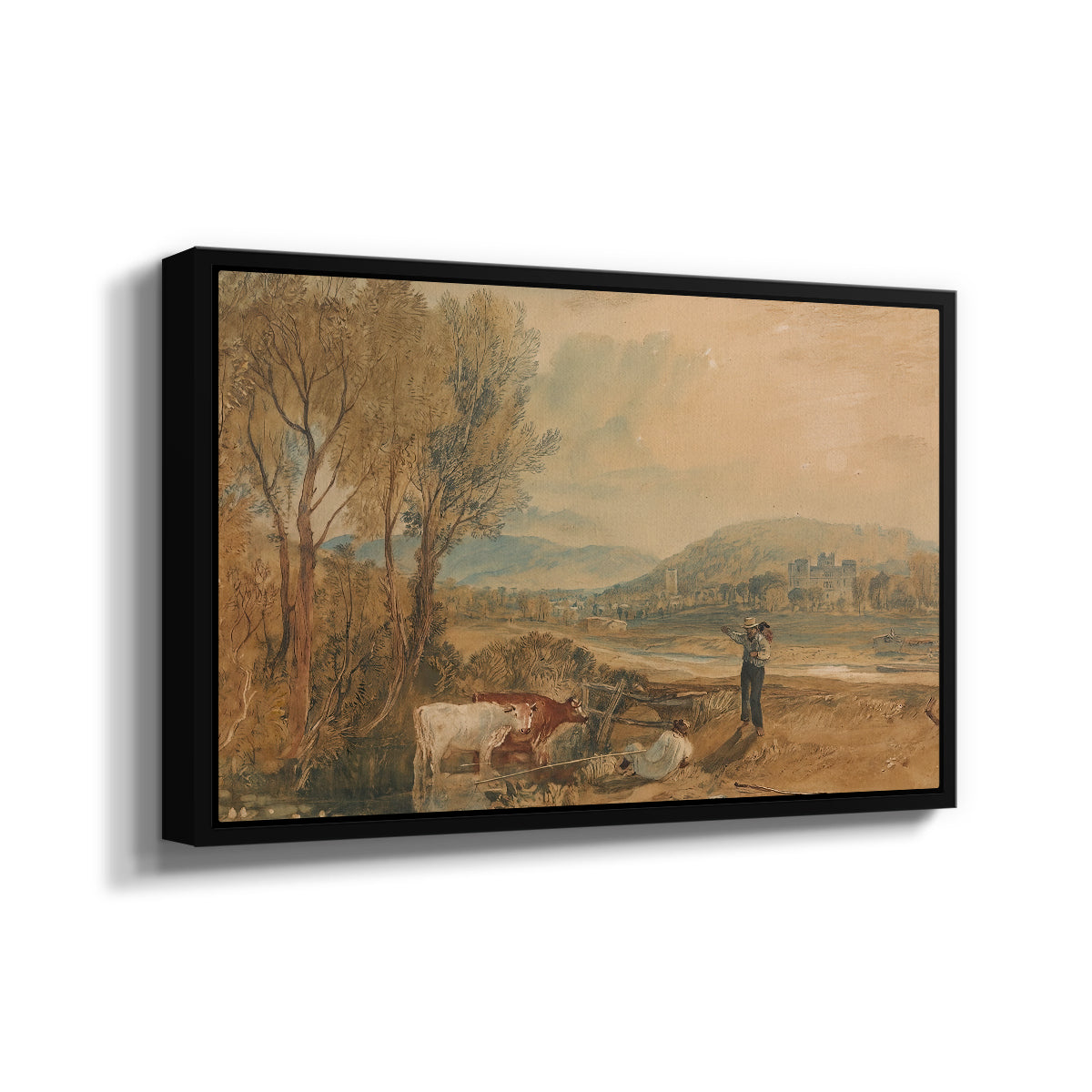 Lulworth Castle, Dorset, c. 1820 - Floater Framed Canvas Print
