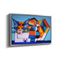 Cassie Thinking about Cubism - Floater Framed Canvas Print