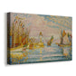 Canvas art print featuring a coastal scene with becon structure and vessels, displayed at an angle