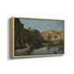 River Landscape with Cliffs, c. 1850-1860 - Floater Framed Canvas Print