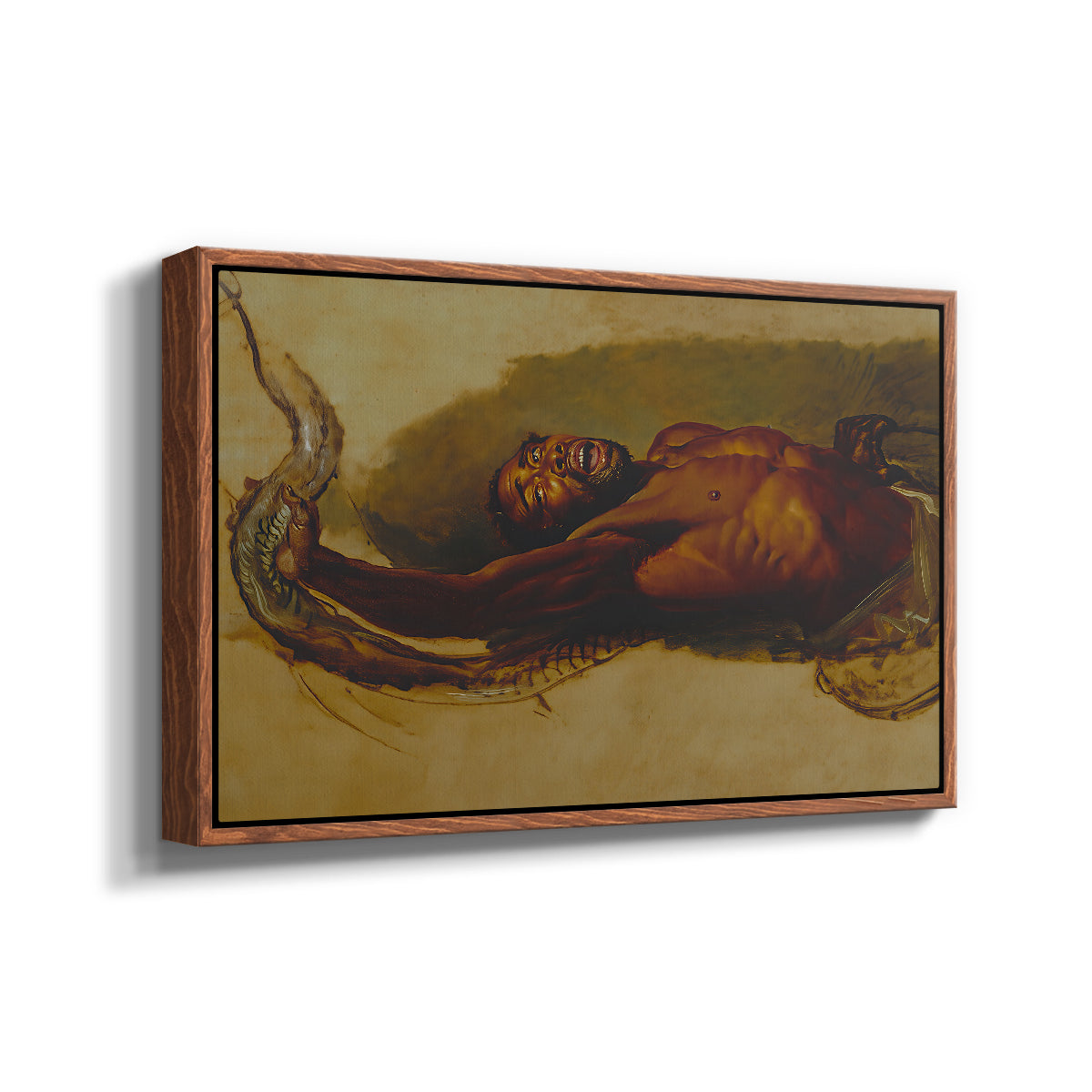 Man Struggling with a Boa Constrictor, c. 1803 - Floater Framed Canvas Print