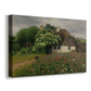 Canvas art print featuring a rural home set within blooming countryside landscape, displayed at an angle