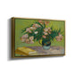 Vase with Oleanders and Books, 1888 - Floater Framed Canvas Print