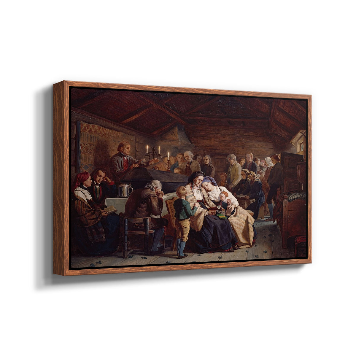 Funeral Feast, 1854 - Floater Framed Canvas Print