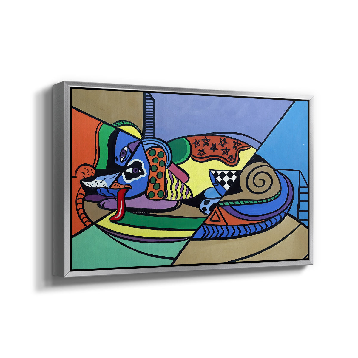 A Dog Named Picasso - Floater Framed Canvas Print