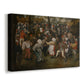 Canvas art print featuring a rustic and lively dance scene, displayed at an angle