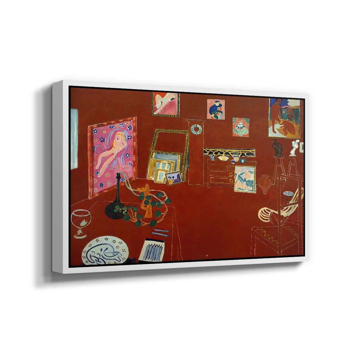 The Red Studio (L'Atelier Rouge), 1911 - Floater Framed Canvas Print