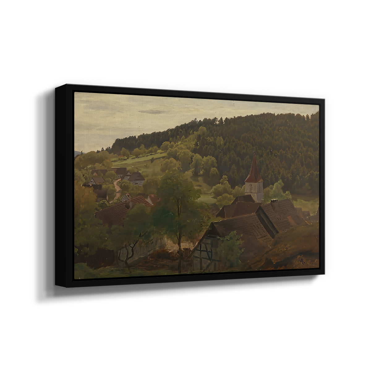 Landscape from Ebersteinburg in Baden, 1876 - Floater Framed Canvas Print