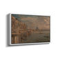 Somerset House Terrace from Waterloo Bridge, c. 1819 - Floater Framed Canvas Print