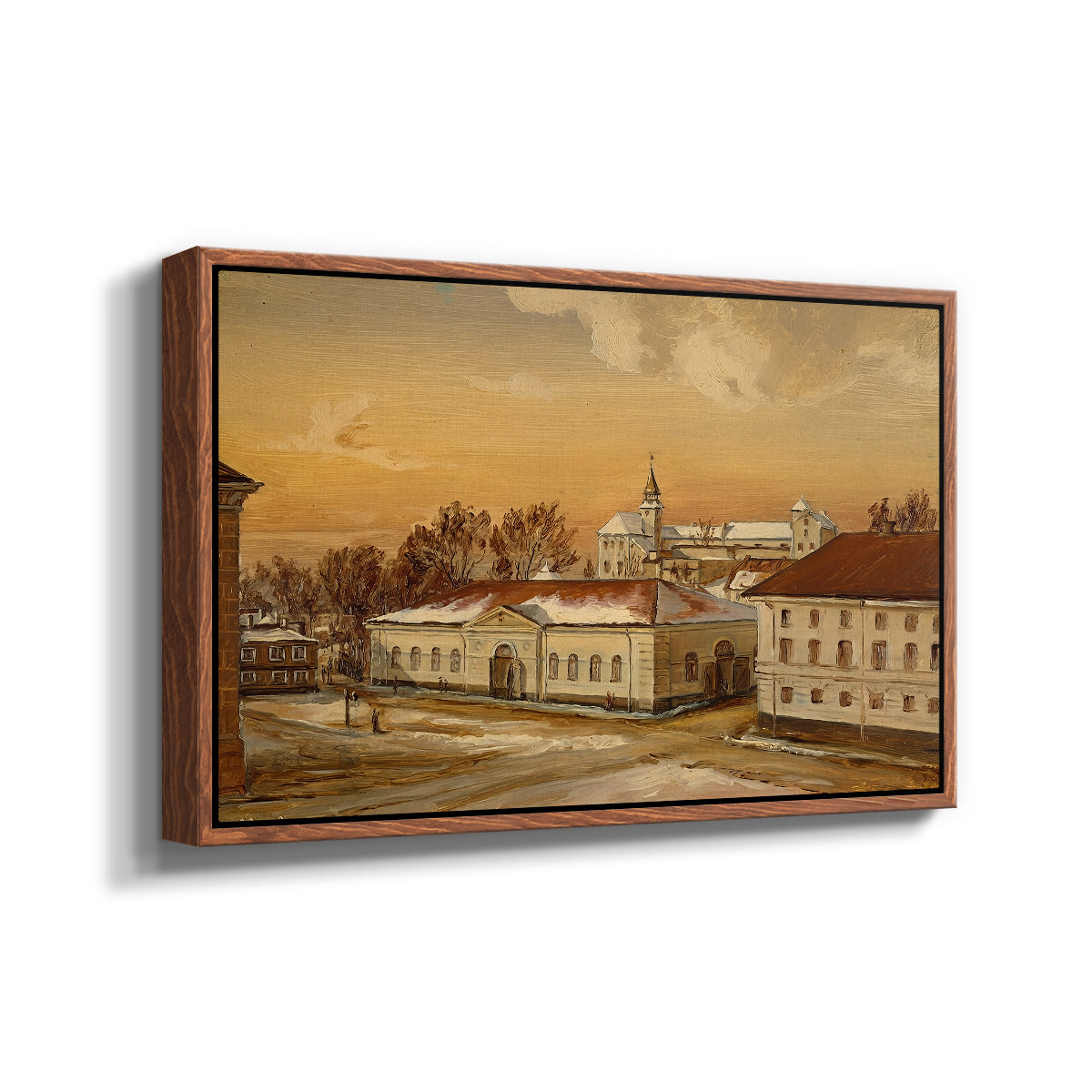 The Riding School at Akershus Castle, 1846 - Floater Framed Canvas Print