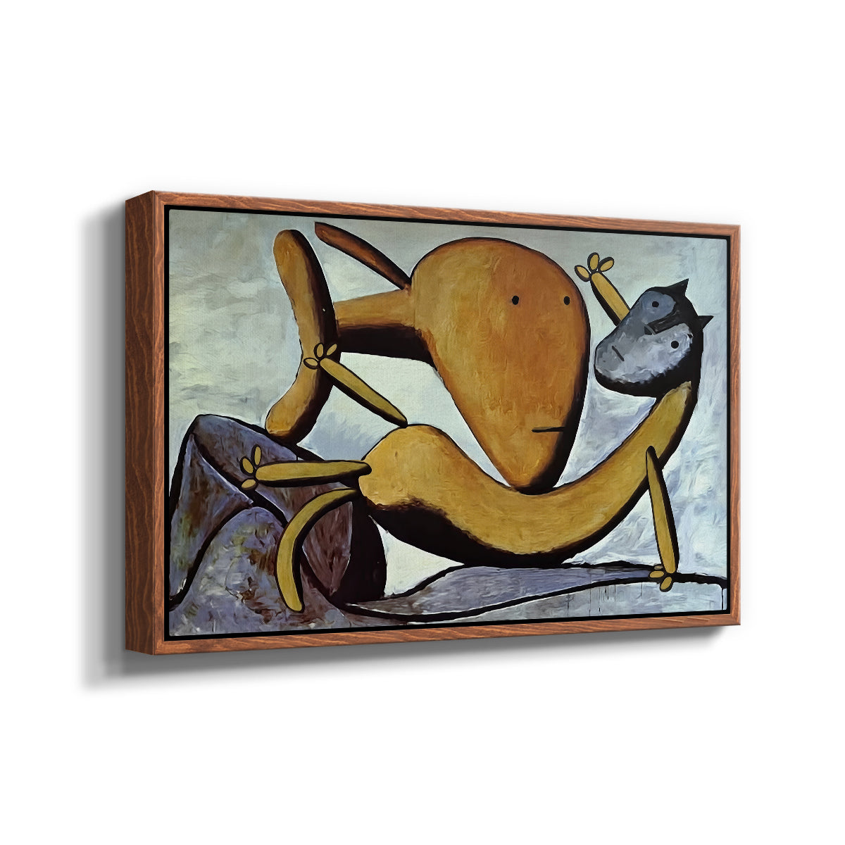 Cat and Big Fish, c. 1931 - Floater Framed Canvas Print