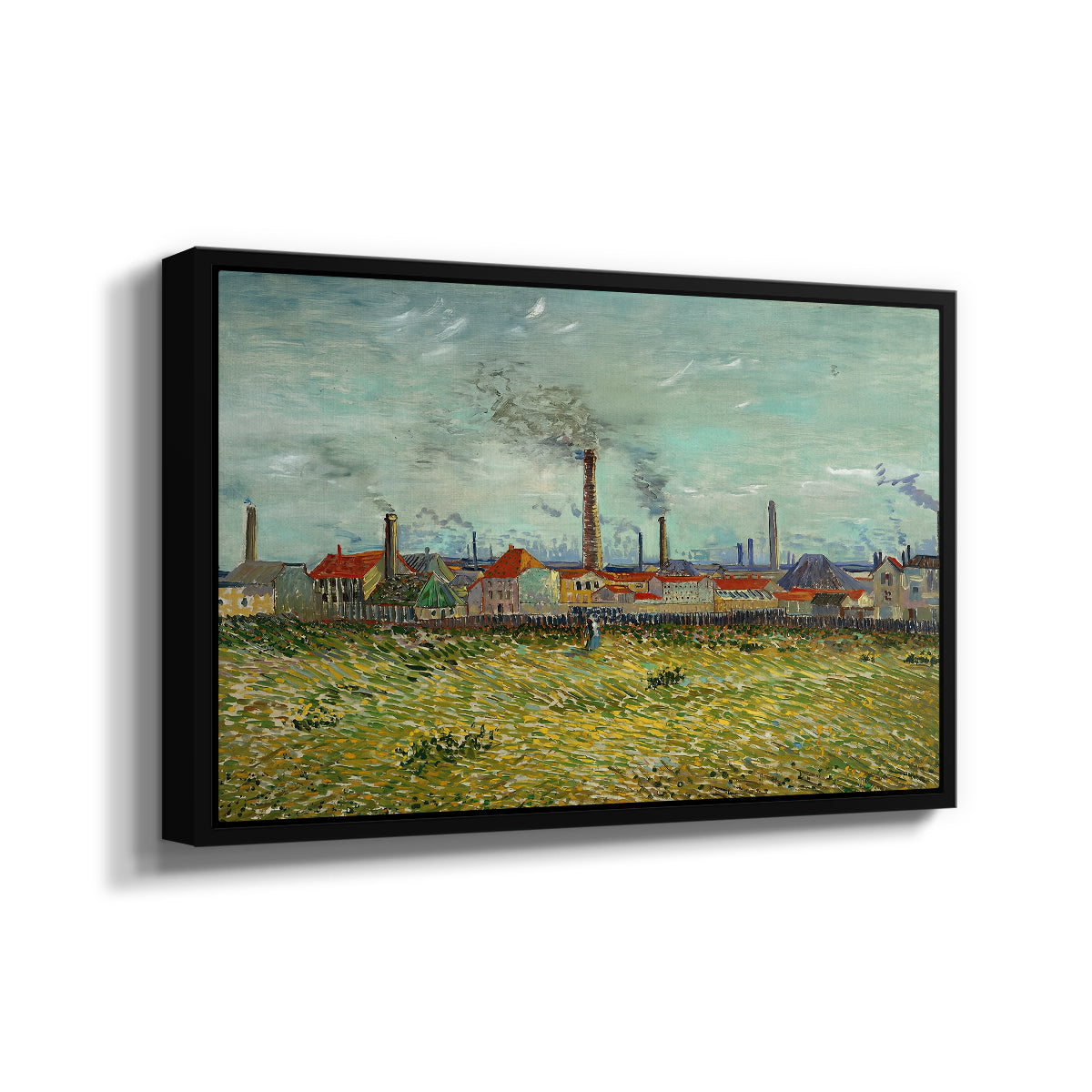 Factories at Clichy, 1887 - Floater Framed Canvas Print