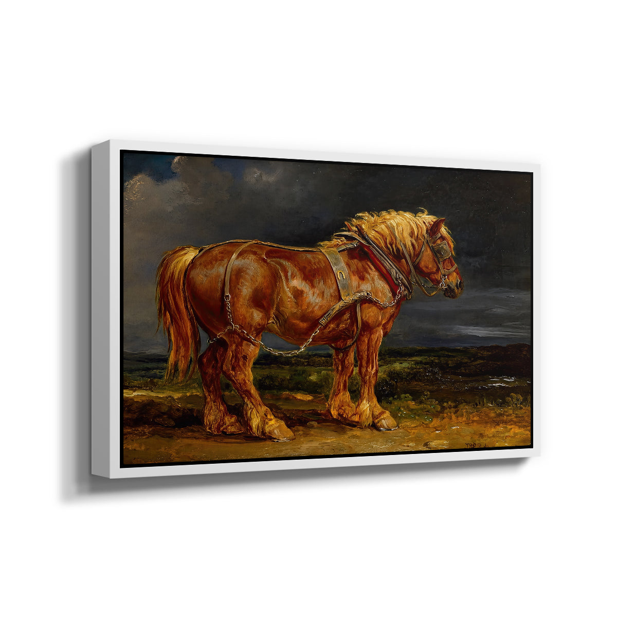 The Shire Horse Elephant in an Extensive Landscape, c. 1850s - Floater Framed Canvas Print