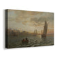 Canvas art print featuring a maritime view with layered shoreline and calm water, displayed at an angle