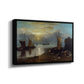 Sun Rising through Vapour: Fishermen Cleaning and Selling Fish, c. 1807 - Floater Framed Canvas Print