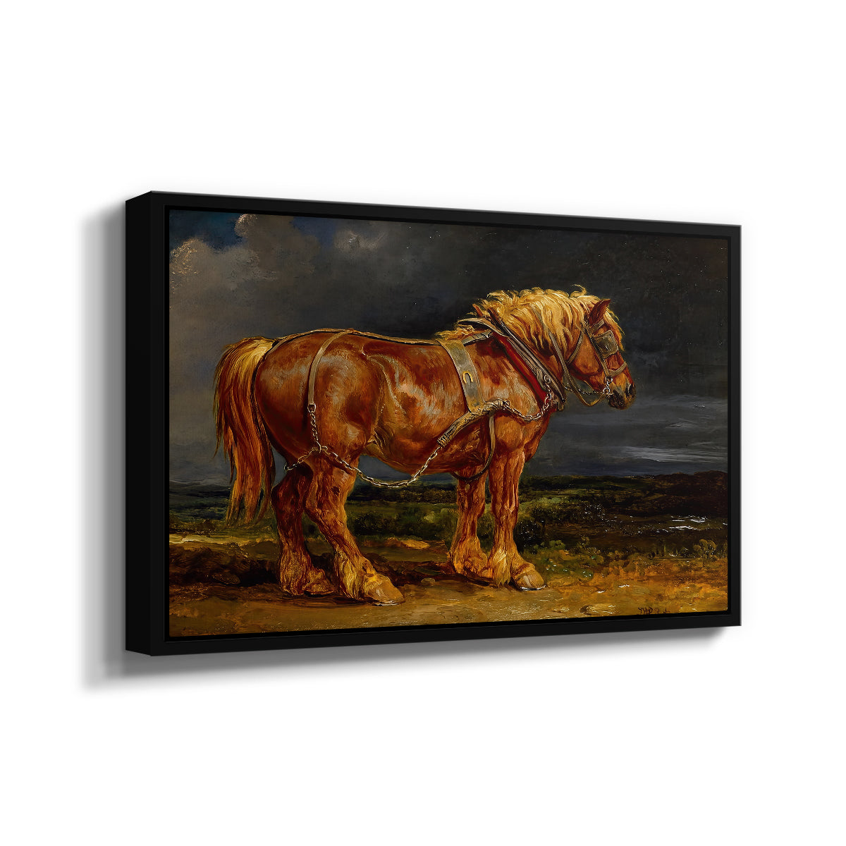 The Shire Horse Elephant in an Extensive Landscape, c. 1850s - Floater Framed Canvas Print