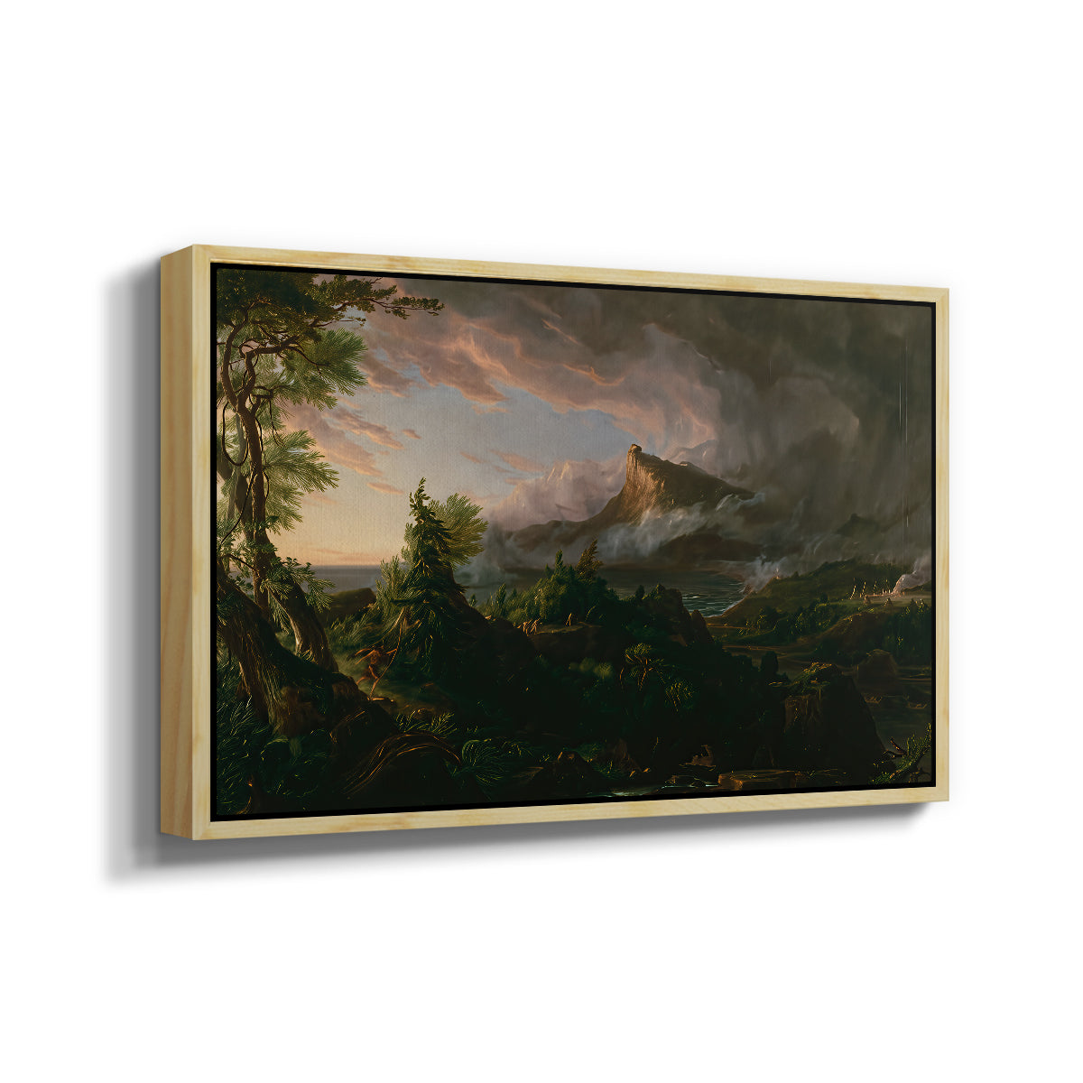 The Course of Empire: The Savage State, 1834 - Floater Framed Canvas Print