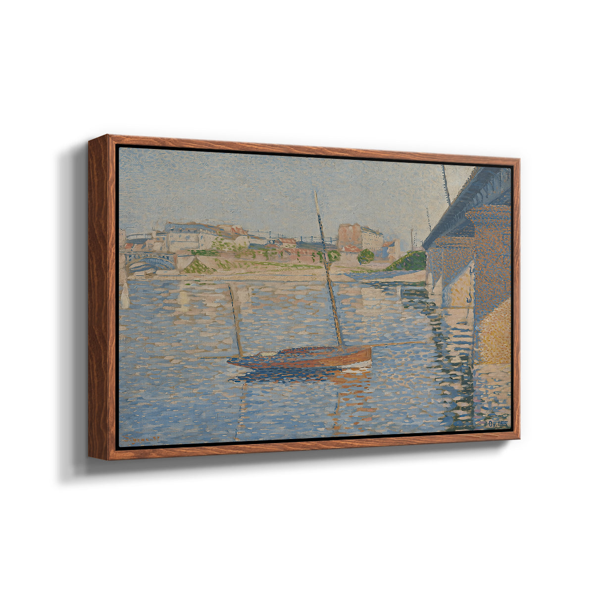 Le Clipper, Asnières, 1887 - Floater Framed Canvas Print