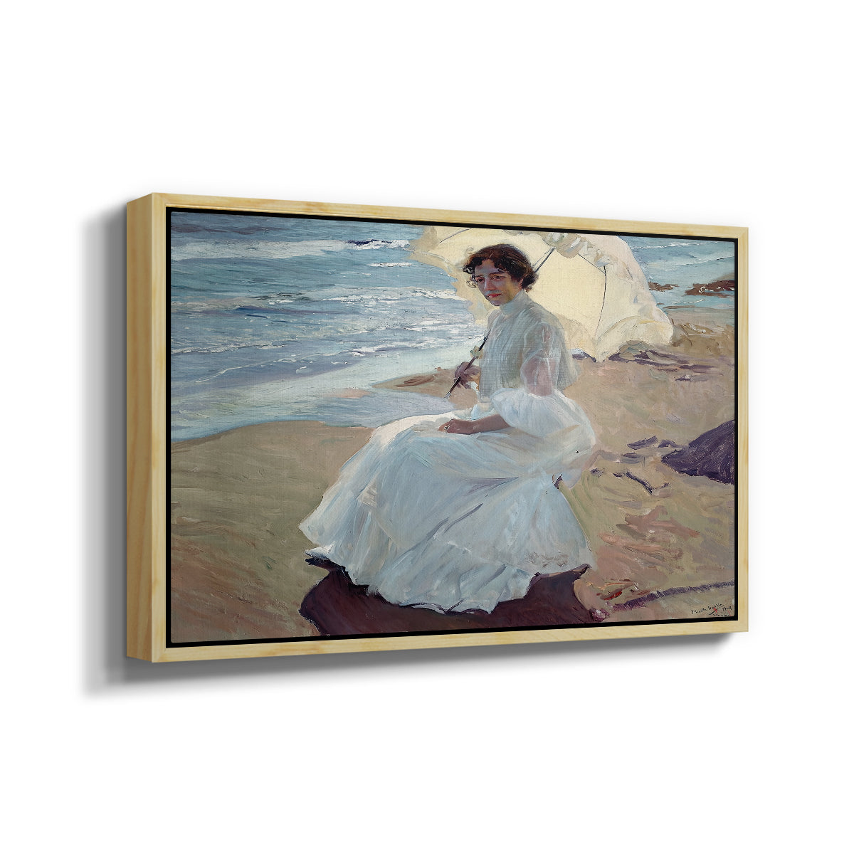 Clotilde on the Beach, 1904 - Floater Framed Canvas Print