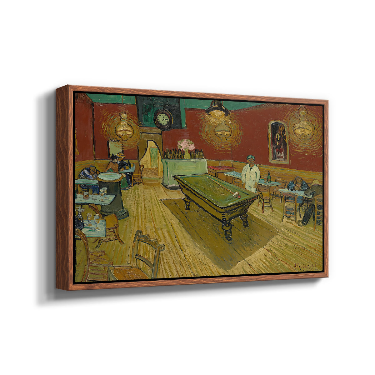 The Night Café, 1888 - Floater Framed Canvas Print