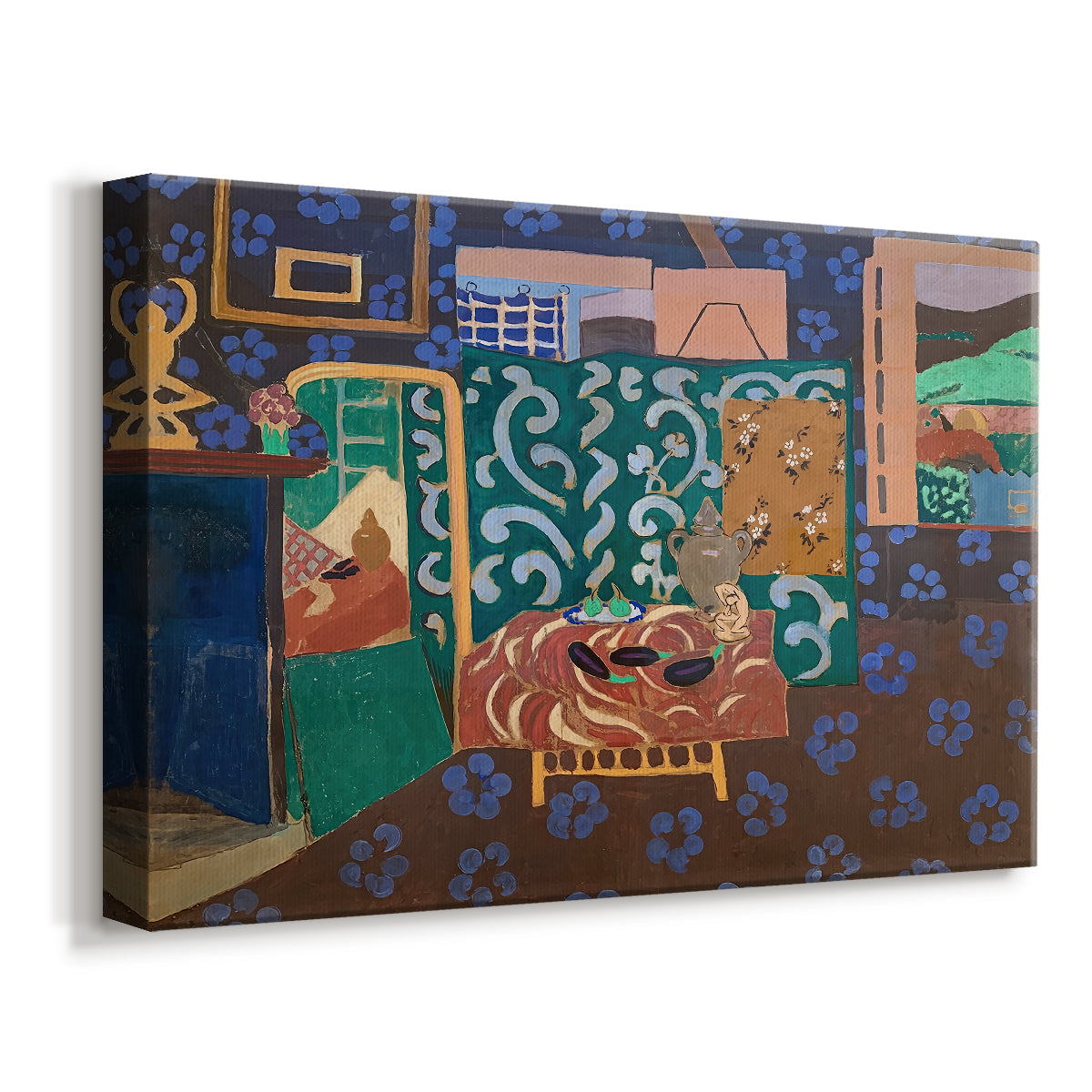 Canvas art print featuring a Fauvist still life set inside a decorative room, displayed at an angle