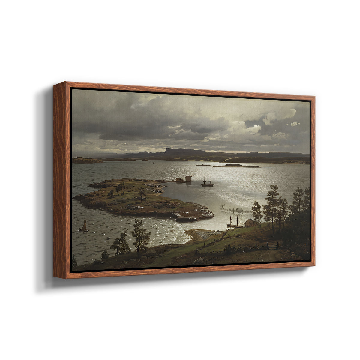 The Fjord at Sandviken (Sandviksfjorden), 1879 - Floater Framed Canvas Print