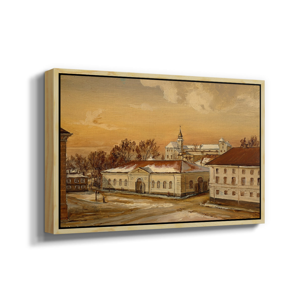 The Riding School at Akershus Castle, 1846 - Floater Framed Canvas Print